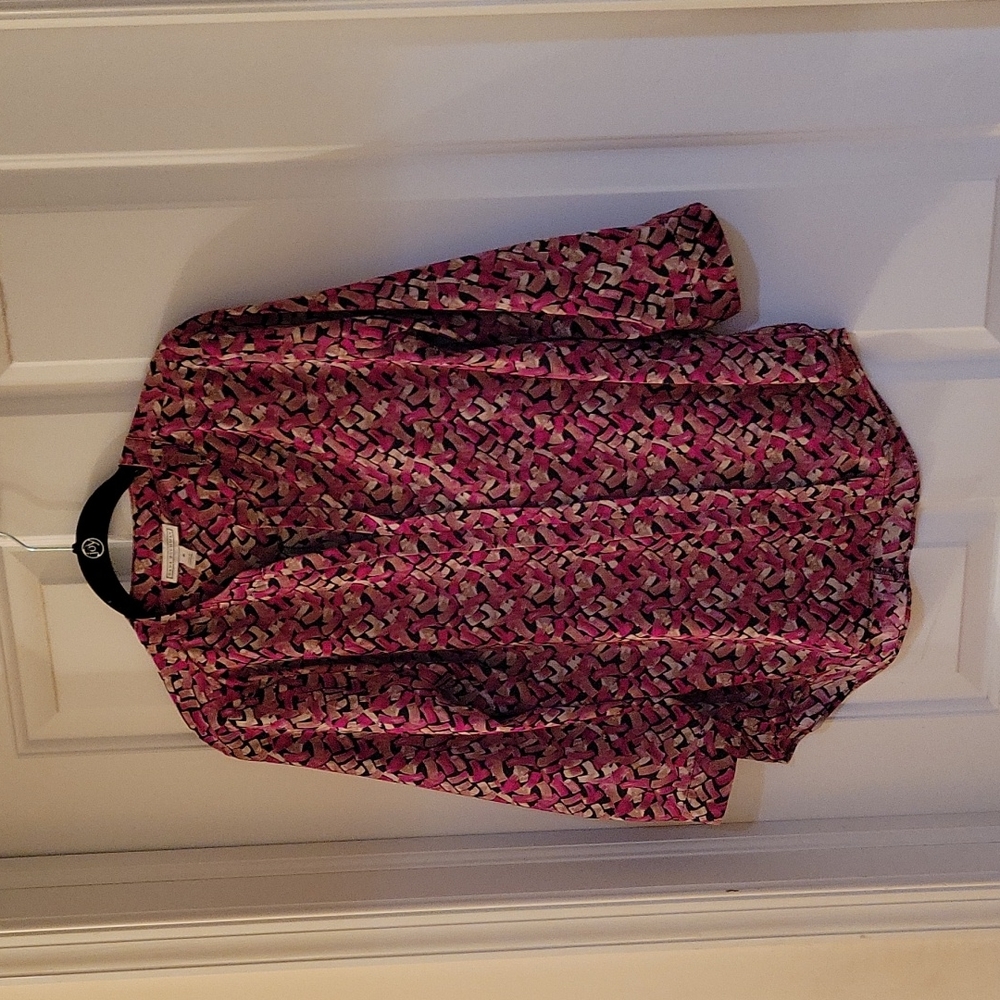 Dana Buchman fushia graphic print top small